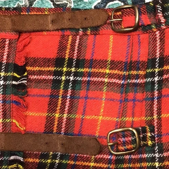VTG Cambridge Dry Goods Red Tartan Plaid Pleated Wrap Mini Skirt Sz.4 - Picture 10 of 13